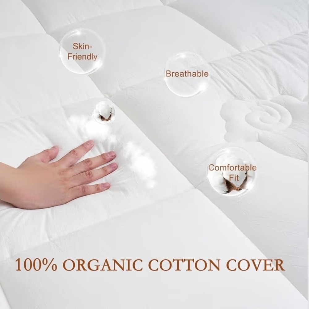 NIB YOUR MOON 100% Organic Wool Mattress Pad Topper Twin XL 39" X 80" - Picture 5 of 13